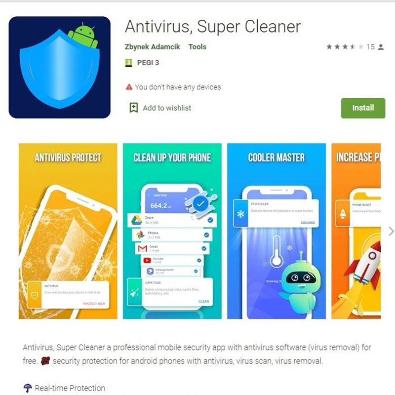Antivirus, Super Cleaner
